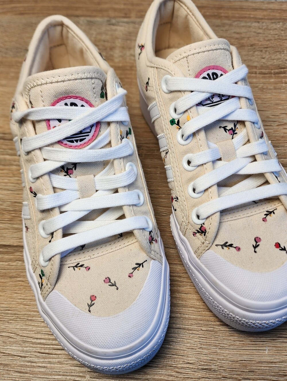 ADIDAS Originals Nizza Floral Platform Lace Up Sneaker Shoe Women's 7 - Picture 11 of 15